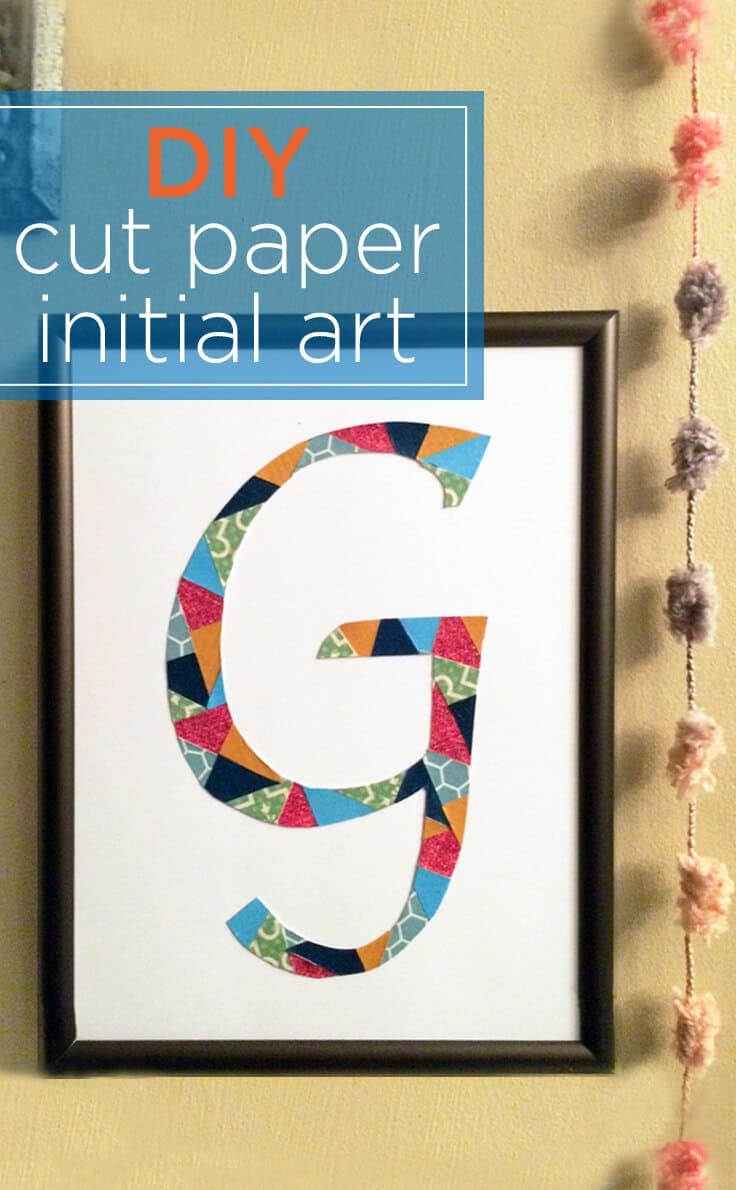 DIY Cut Paper Initial Art