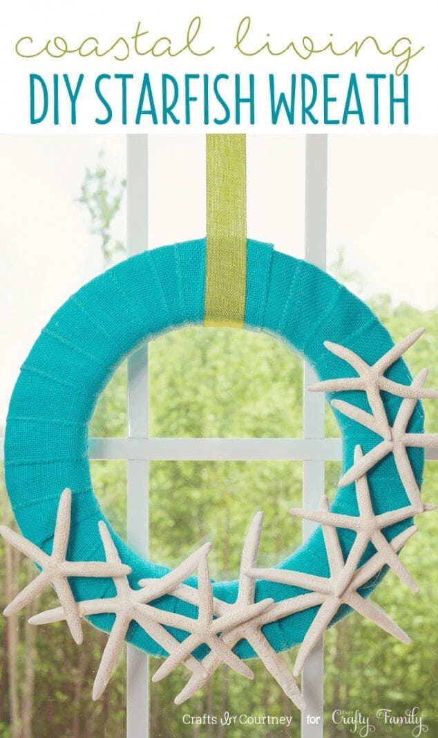 Coastal Living Inspired DIY Wreath from Crafts By Courtney featured in the Summer Spotlight