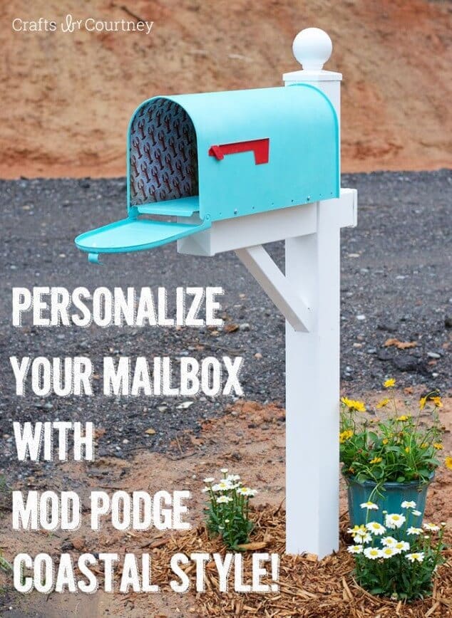 Coastal DIY Mailbox Makeover from Crafts By Courtney featured in the Summer Spotlight