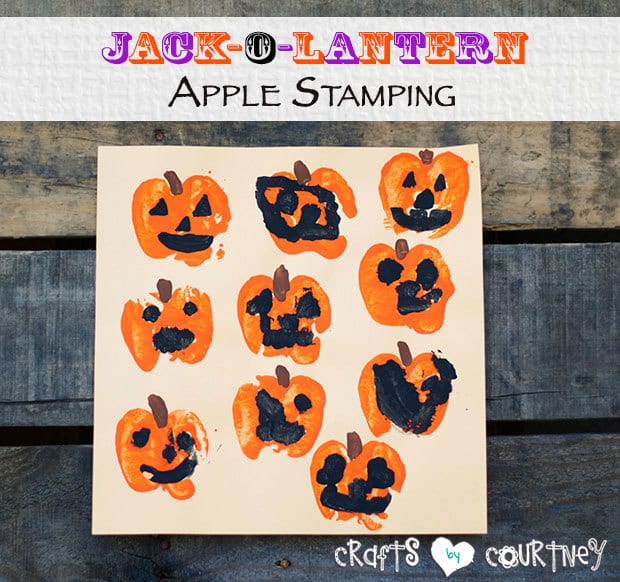 Create Jack-O-Lantern Art From Apple Stamping from Crafts By Courtney in the Summer Spotlight