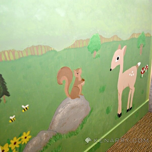 Castle Playroom Woodland Mural: How to Paint Animals and Trees - Kenarry.com