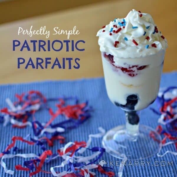 Perfectly Simple Patriotic Parfaits for Independence Day - A cool red, white and blue yogurt treat, great for 4th of July, Memorial Day or Labor Day - Kenarry.com