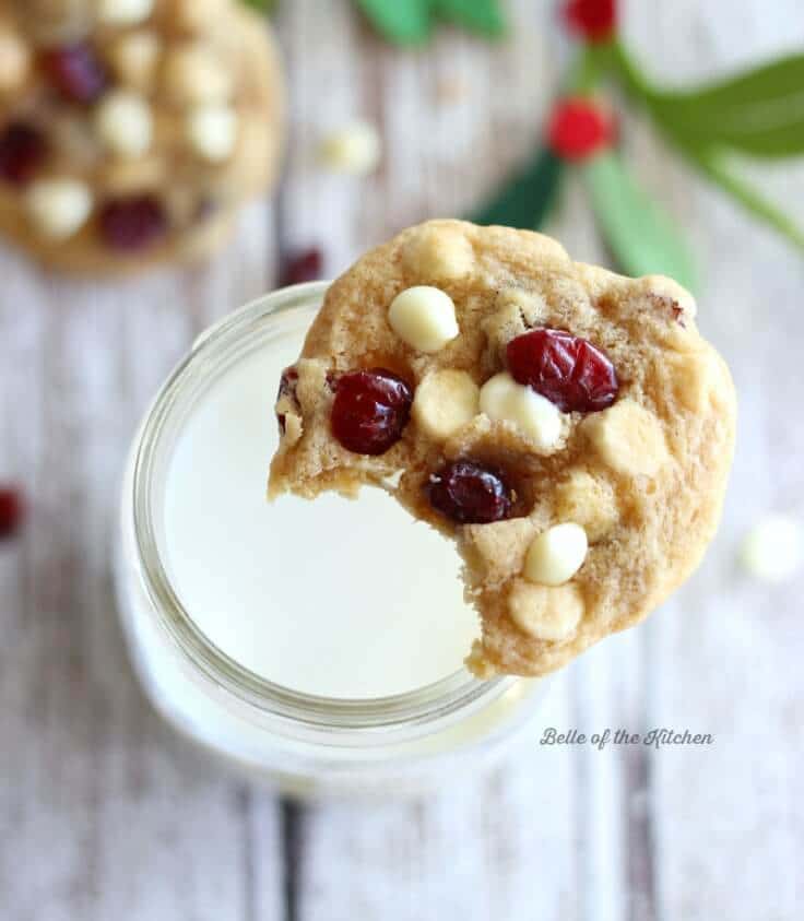 If you've got a cookie exchange coming up, or really just any holiday get-together on your horizon, these Cranberry White Chocolate Chip Cookies are the perfect treat!