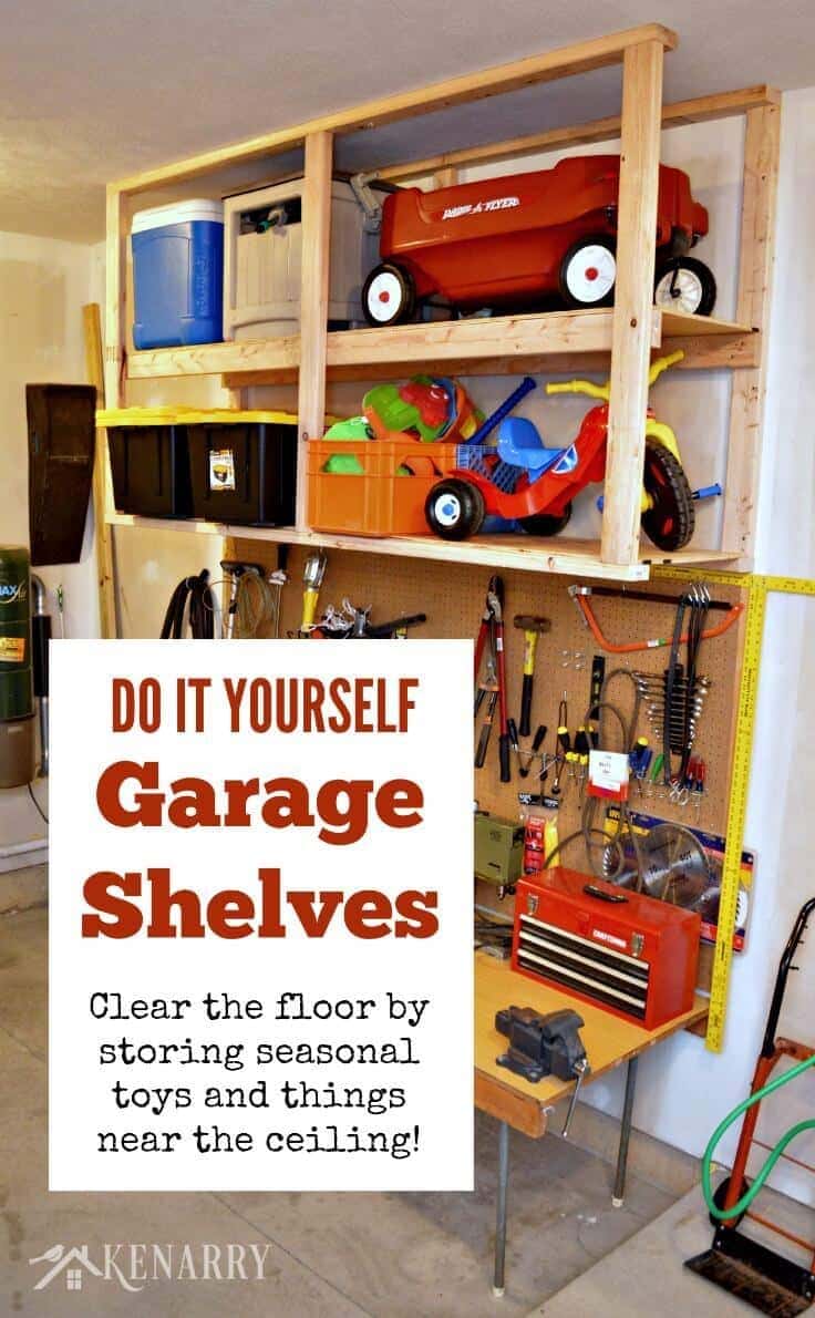 DIY Garage Storage: Ceiling Mounted Shelves + Giveaway