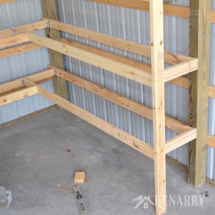 Diy Corner Shelves For Garage Or Pole Barn Storage