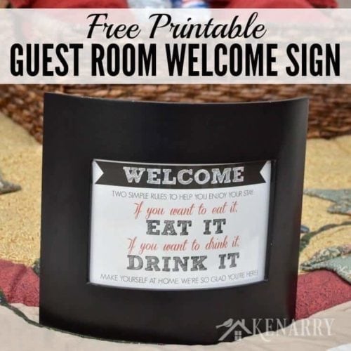 Guest Room Art: Free Printable Welcome Sign