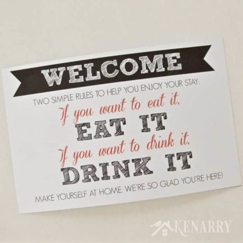 Guest Room Art: Free Printable Welcome Sign