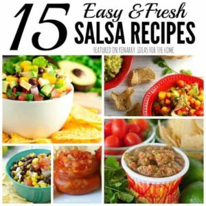 So many fresh salsa recipes to try! 15 great recipe ideas for fruit or tomato salsas to serve with tortilla chips as an appetizer at your next dinner party.