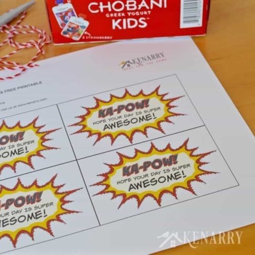 Superhero Lunch Box Notes: Free Printable