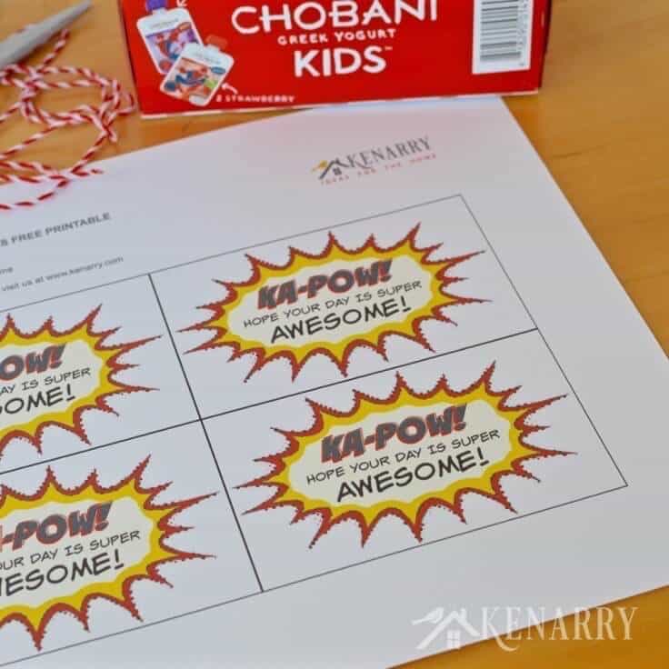 Superhero Lunch Box Notes: Free Printable
