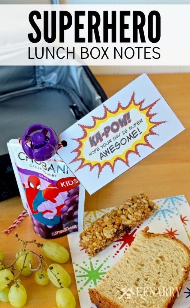 Superhero Lunch Box Notes: Free Printable