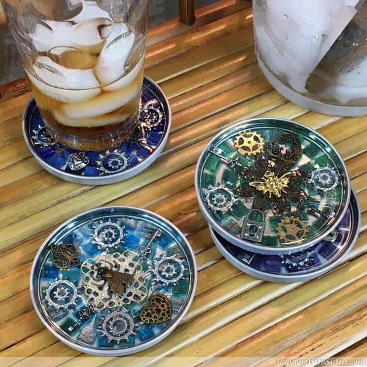 Steampunk Mosaic Coasters: How To Mosaic With Resin