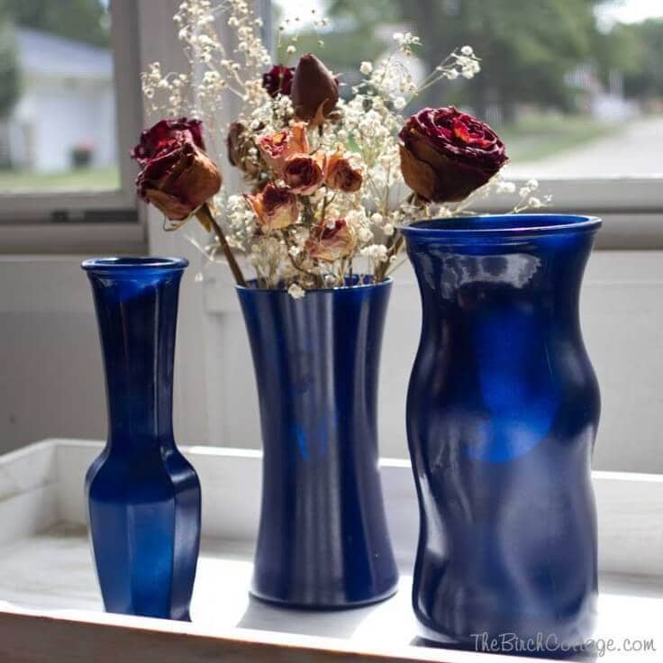 DIY Spray Painted Glass Vases