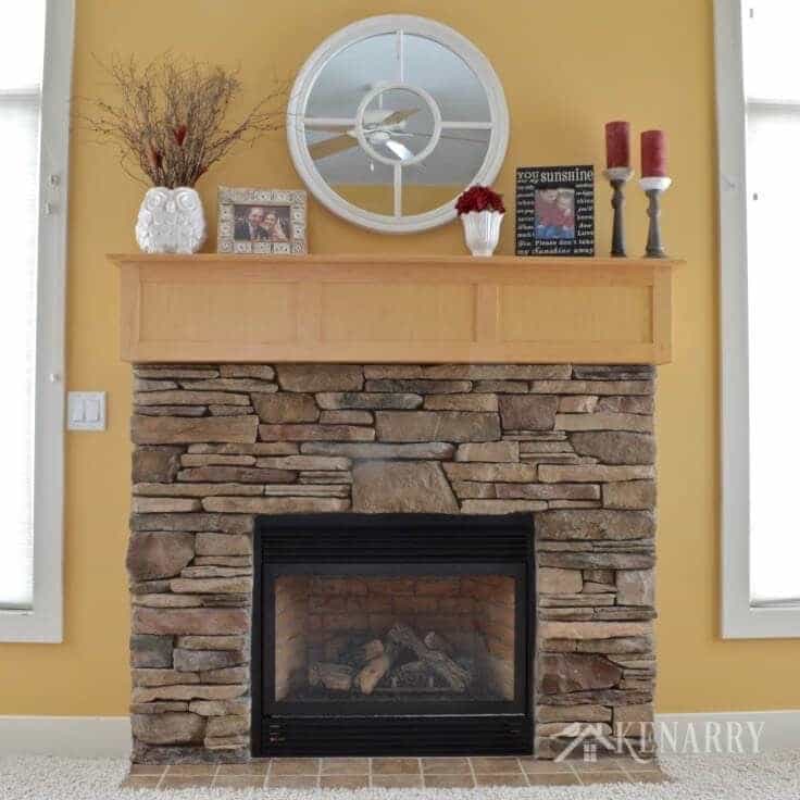 Winter Mantel Decor Ideas: White and Red Accents