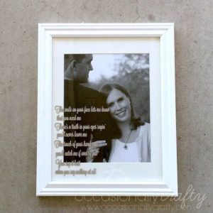 Add "your song" lyrics to a photo for the perfect wedding or anniversary gift!