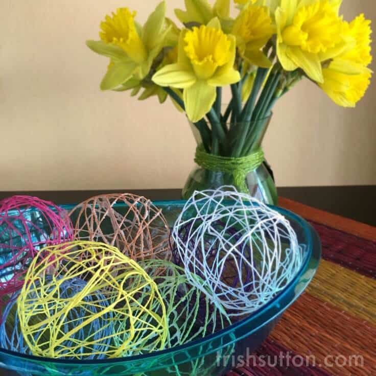 DIY Spring Decor: String Easter Eggs