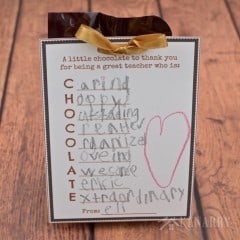 Teacher Appreciation Gift: Free Printable Tag for Chocolate