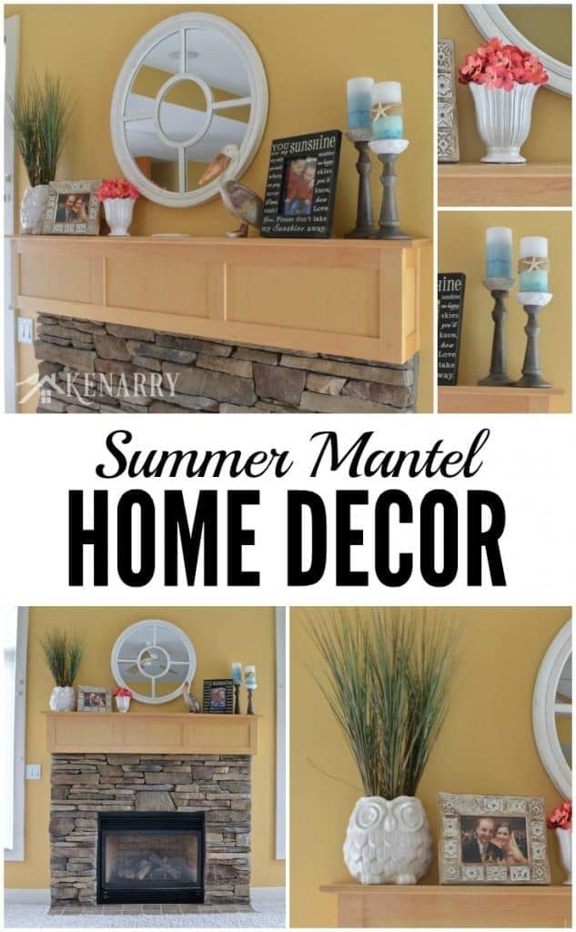Summer Mantel Decor Ideas: Hot Pink and Teal Accents