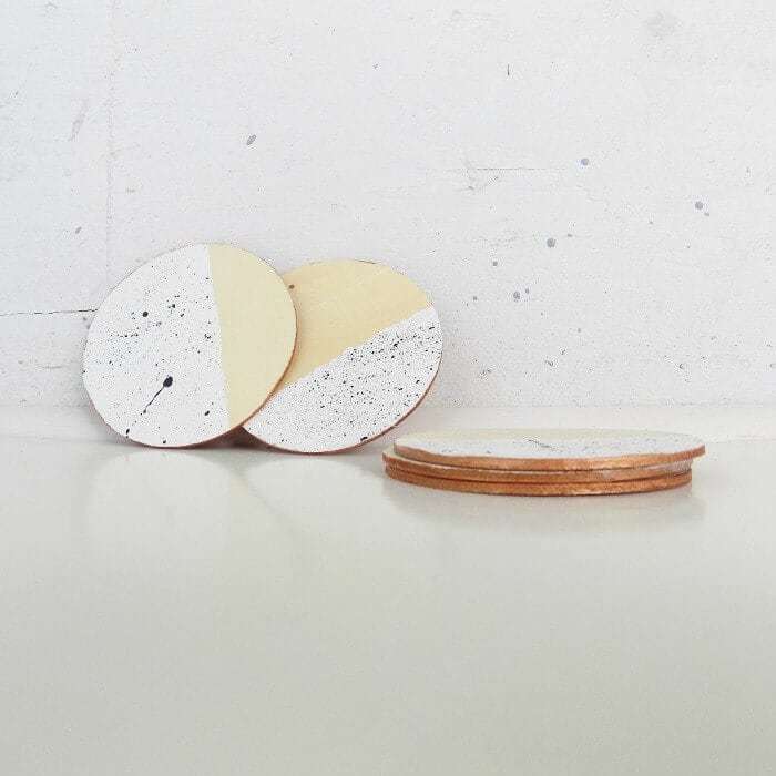 DIY Paint Splattered Wood Coasters