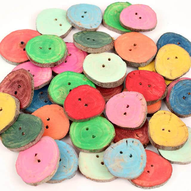 Homemade buttons made out of branches