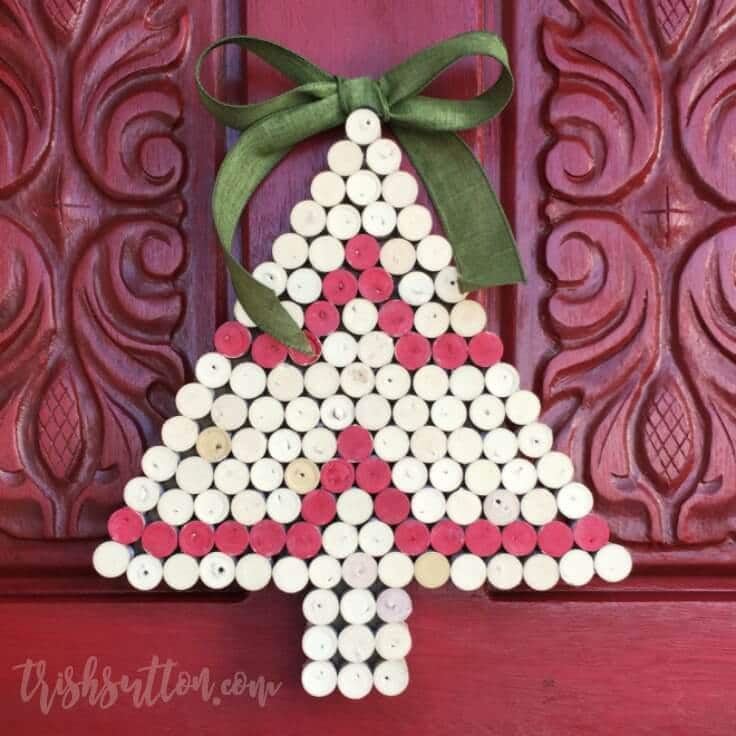 Wine Cork Christmas Tree Wall Hanging; Upcycled Holiday Decor by Trish Sutton