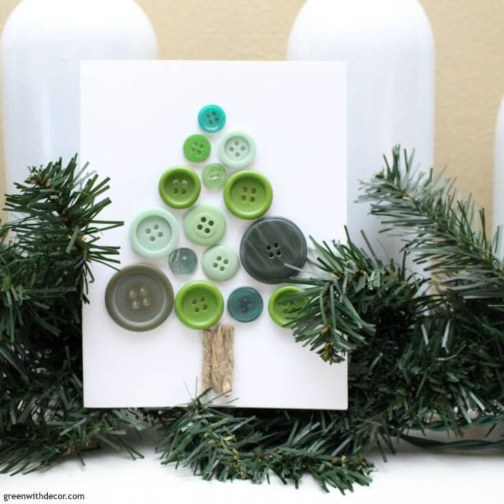 Easy DIY Christmas Card with Old Buttons