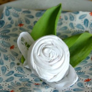 Napkin Rose for Spring Tablescape
