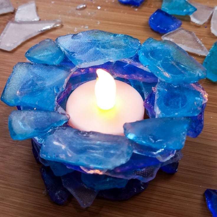 Easy DIY Sea Glass Candle Holders