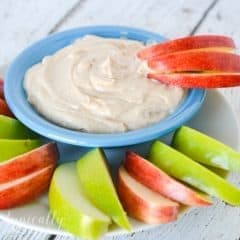 With just a few basic ingredients, this greek yogurt dip is a healthy option to enjoy with fresh fruit!
