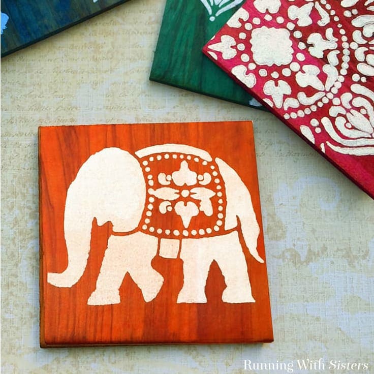 How To Dye And Stencil Wooden Coasters