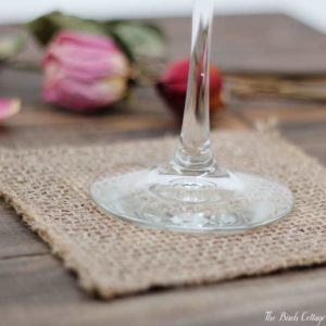 Make this Burlap Coaster from burlap ribbon from The Birch Cottage