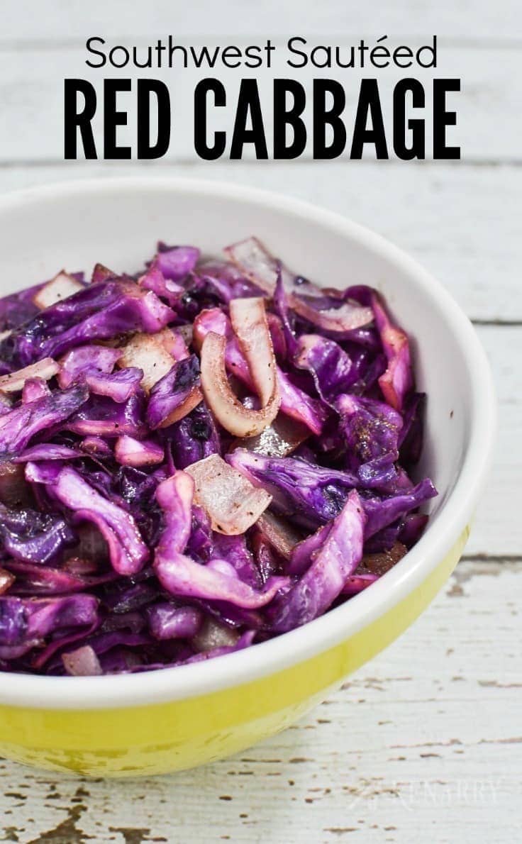 Try this red cabbage recipe as a delicious side dish for your next dinner. Southwest Sautéed Red Cabbage goes great with tacos, burritos and other Mexican meals. #kenarry #ideasforthehome