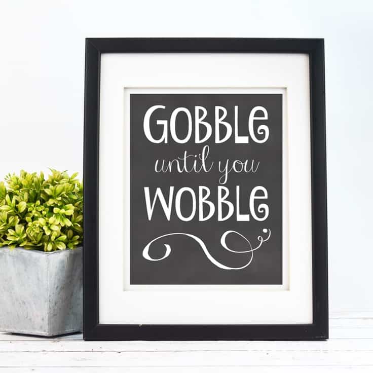 Thanksgiving Art: Gobble Until You Wobble Printable