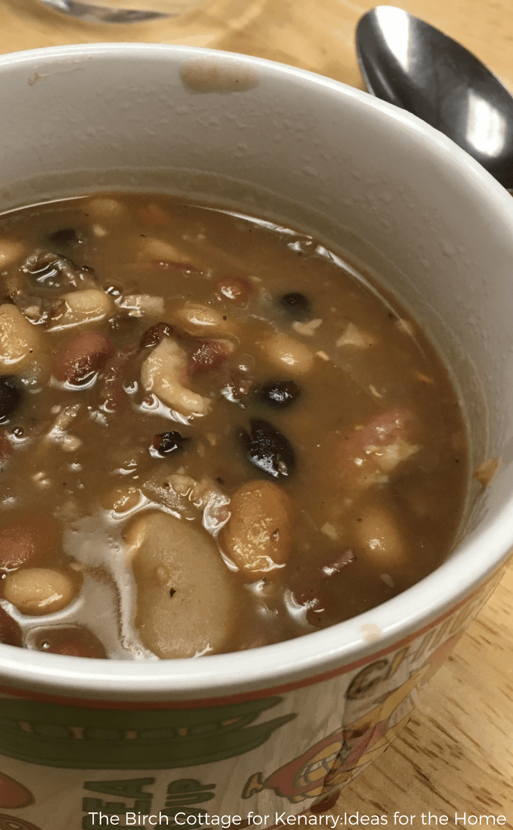 Instant Pot Ham Bone and 15 Bean Soup Recipe by The Birch Cottage
