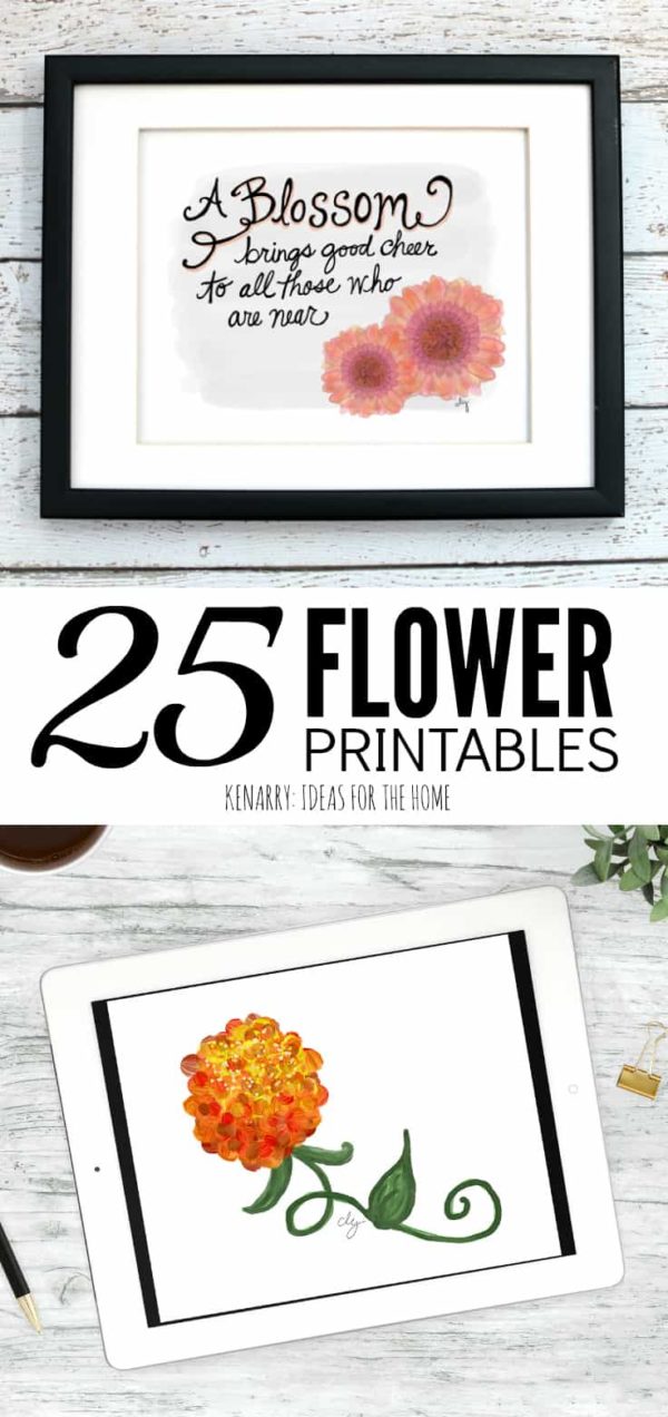 Flower Art: 25 Floral Printables for Spring Wall Art | Kenarry