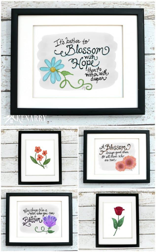 Flower Art: 25 Floral Printables for Spring Wall Art | Kenarry