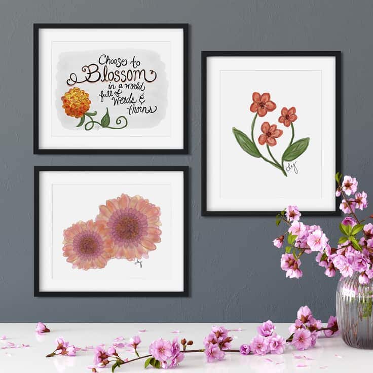 Flower Art: 25 Floral Printables For Spring Wall Art