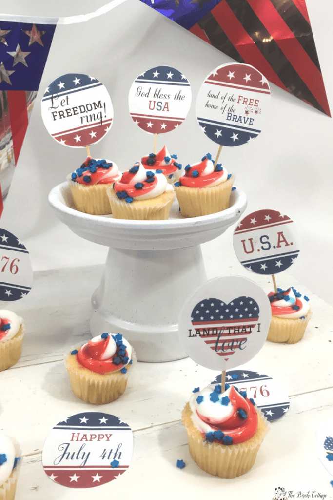 Patriotic Cupcake Toppers | Ideas for the Home by Kenarry®
