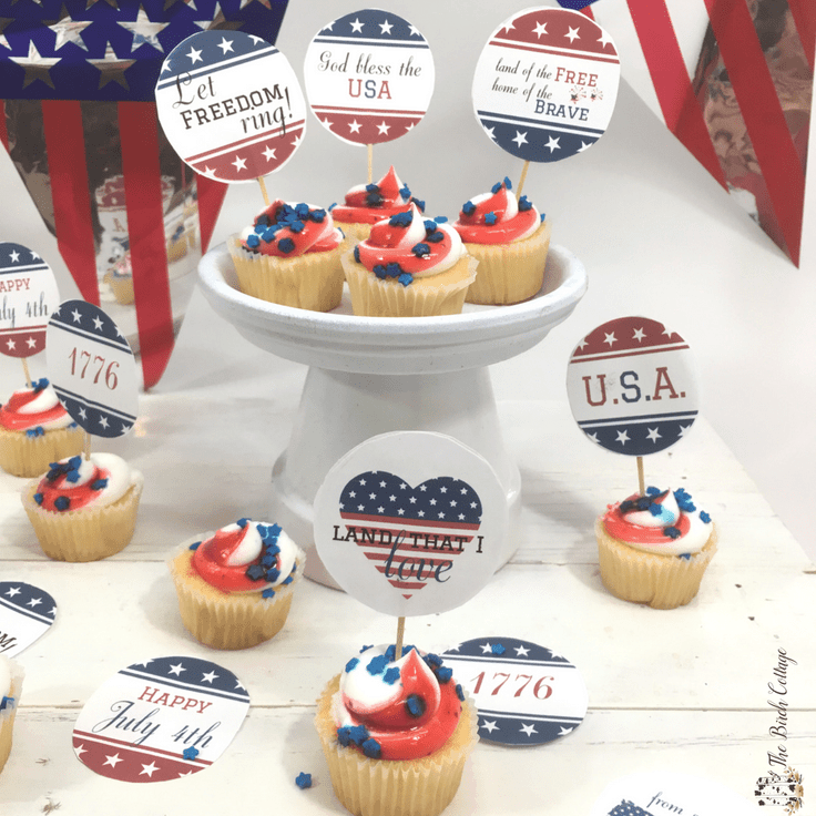 Patriotic Cupcake Toppers | Ideas for the Home by Kenarry™