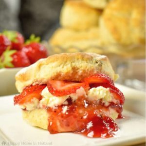 Classic British Scones Recipe: Perfect served with clotted cream, jam and fresh strawberries.