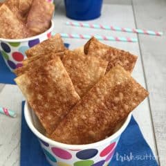 A simple recipe for Baked Cinnamon Chips made with Wonton wraps. These cinnamon Wonton strips are light, crisp, sweet and easy to make!