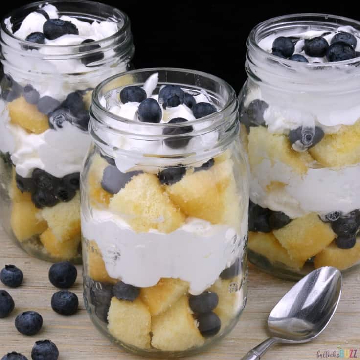 Blueberry Shortcake Trifles: Shortcut Mason Jar Dessert