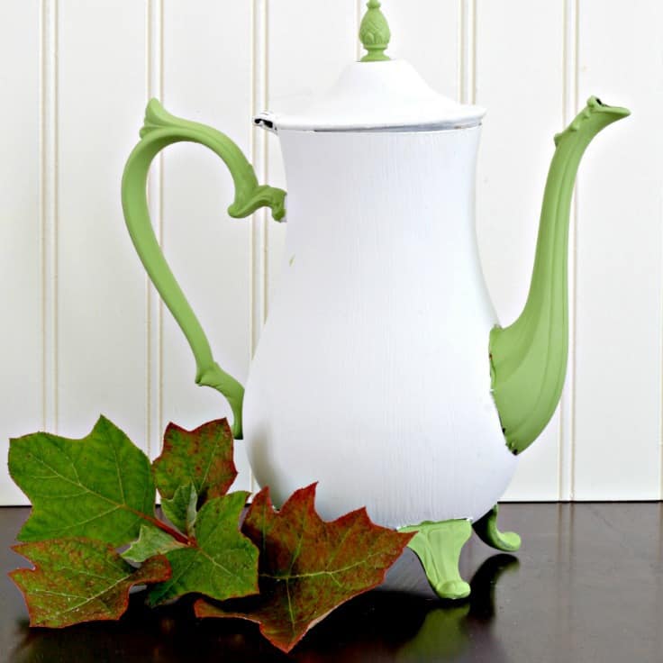 DIY White Chalk Painted Pumpkin Teapot: An Easy Fall Craft