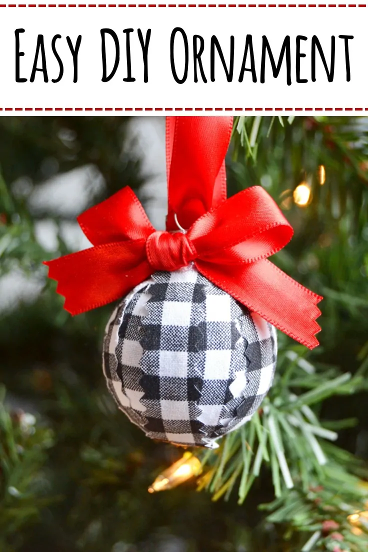 Easy DIY Black and white Buffalo check Christmas Ornament to Make in Minutes by Ideas For The Home