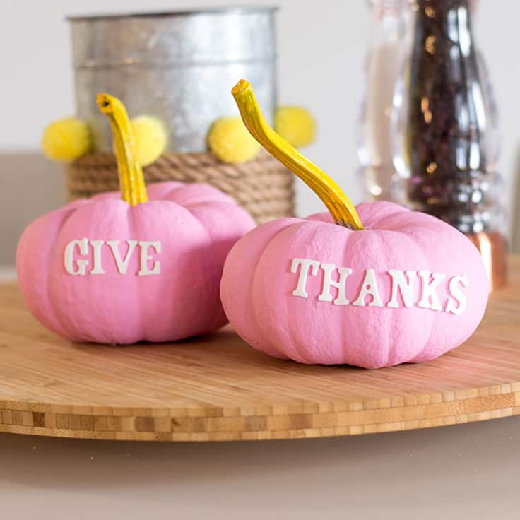 DIY ‘Give Thanks’ Pumpkins for a Pastel Party