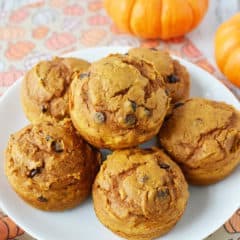 With the help of a box of cake mix, these chocolate chip pumpkin muffins are so easy to make, your family will certainly be asking for more!