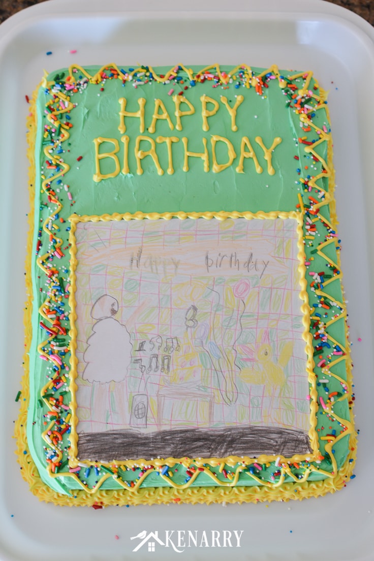 Art Cake Easy Birthday Party Idea Using Kid S Artwork Ideas For The Home