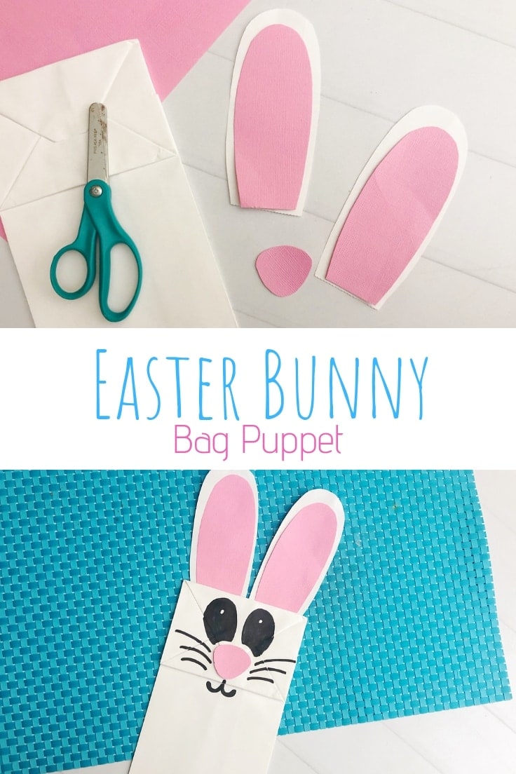 This Easter Bunny Bag Puppet is such a cute and fun craft to make with the family for Easter.﻿
