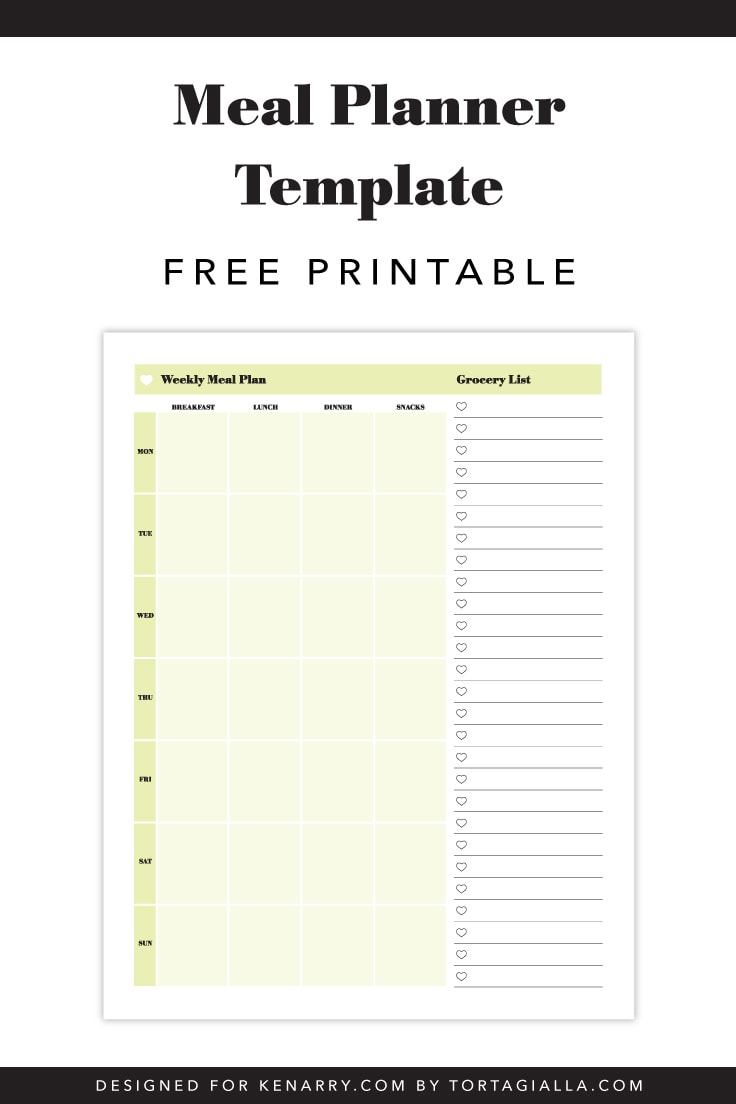 Meal Planner Template: Free Printable Download - Ideas for the Home