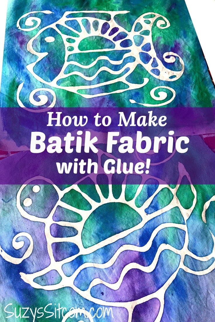 How to make batik fabric with glue!  This simple project includes free patterns! 